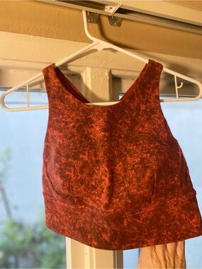 Women's Rust Red Sleeveless sports bra